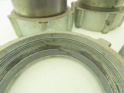 3 1/2" EMT Conduent Compression Connector Steel W Cast Iron Nut Lot of 4