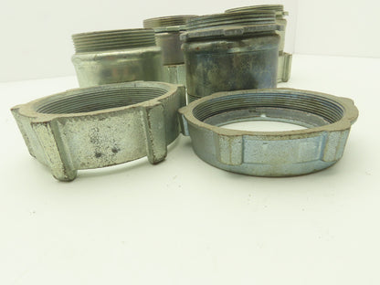 3 1/2" EMT Conduent Compression Connector Steel W Cast Iron Nut Lot of 4