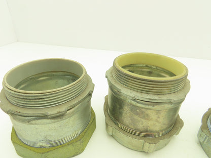 3-1/2" EMT Conduent Compression Connector Assorted 2 Insulated Throat Lot of 5