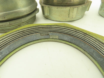 3-1/2" EMT Conduent Compression Connector Assorted 2 Insulated Throat Lot of 5