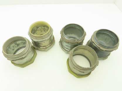 3-1/2" EMT Conduent Compression Connector Assorted 2 Insulated Throat Lot of 5
