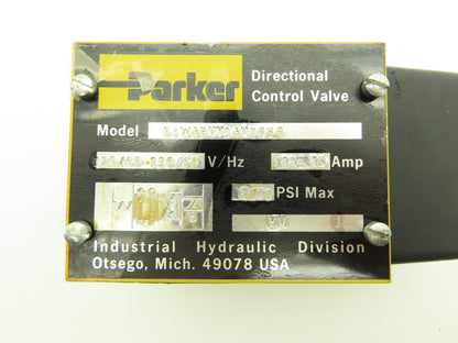 Parker D3W4BVY14X2658 Directional Control Solenoid Valve 120V 3000psi