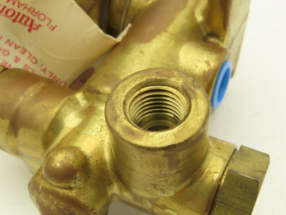 Asco 206 381 3RF Bronze Solenoid Valve Air or Inert Gas 2-Way 1/4" NPT 125VDC