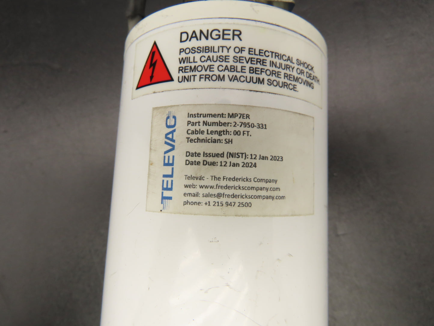 Televac MP7FR Digital Vacuum Sensor Double Inverted Magnetron Cold Cathode