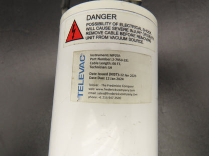 Televac MP7FR Digital Vacuum Sensor Double Inverted Magnetron Cold Cathode