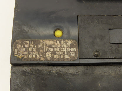 Square D LA36250 I-Line Circuit Breaker 250A 600V 3 Pole Series 3 Gray Face