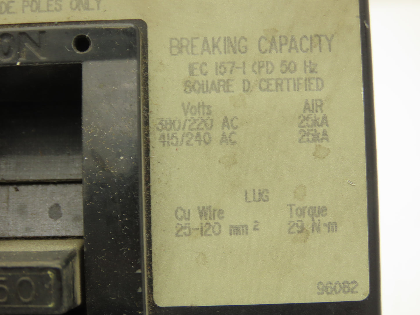 Square D KAL36150 Molded Case Circuit Breaker 150 Amp 3 Pole 600V Type KAL