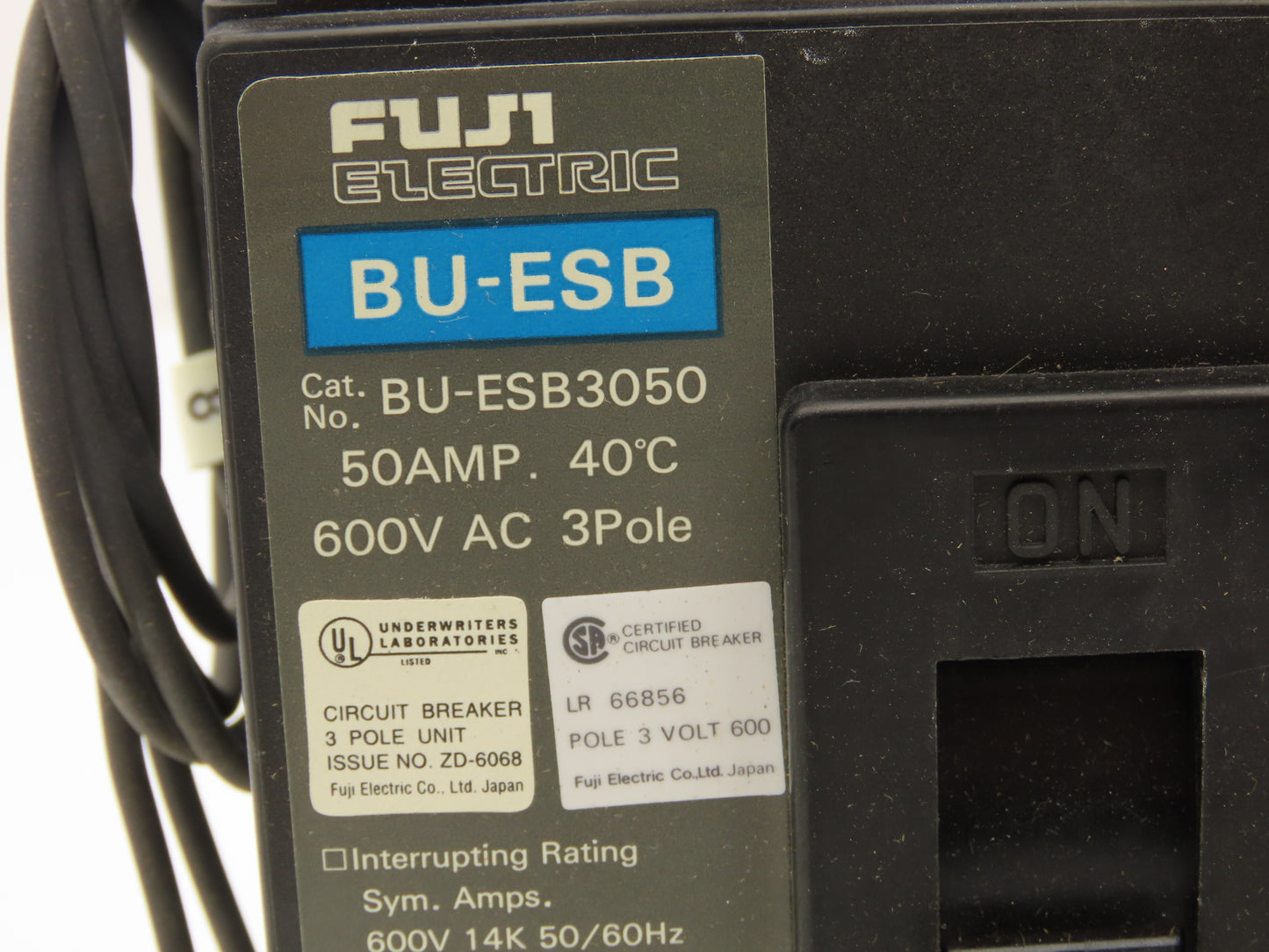 Fuji Electric BU-ESB3050 Circuit Breaker 50A 600V 3 Pole Shunt Trip Lot of 3