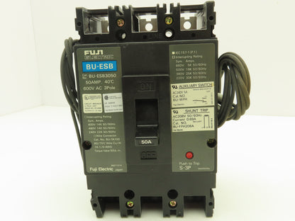 Fuji Electric BU-ESB3050 Circuit Breaker 50A 600V 3 Pole Shunt Trip Lot of 3