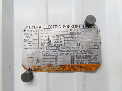 Toyota 5FBCU20 Electric Forklift Brake Pedal Master Cylinder Assembly