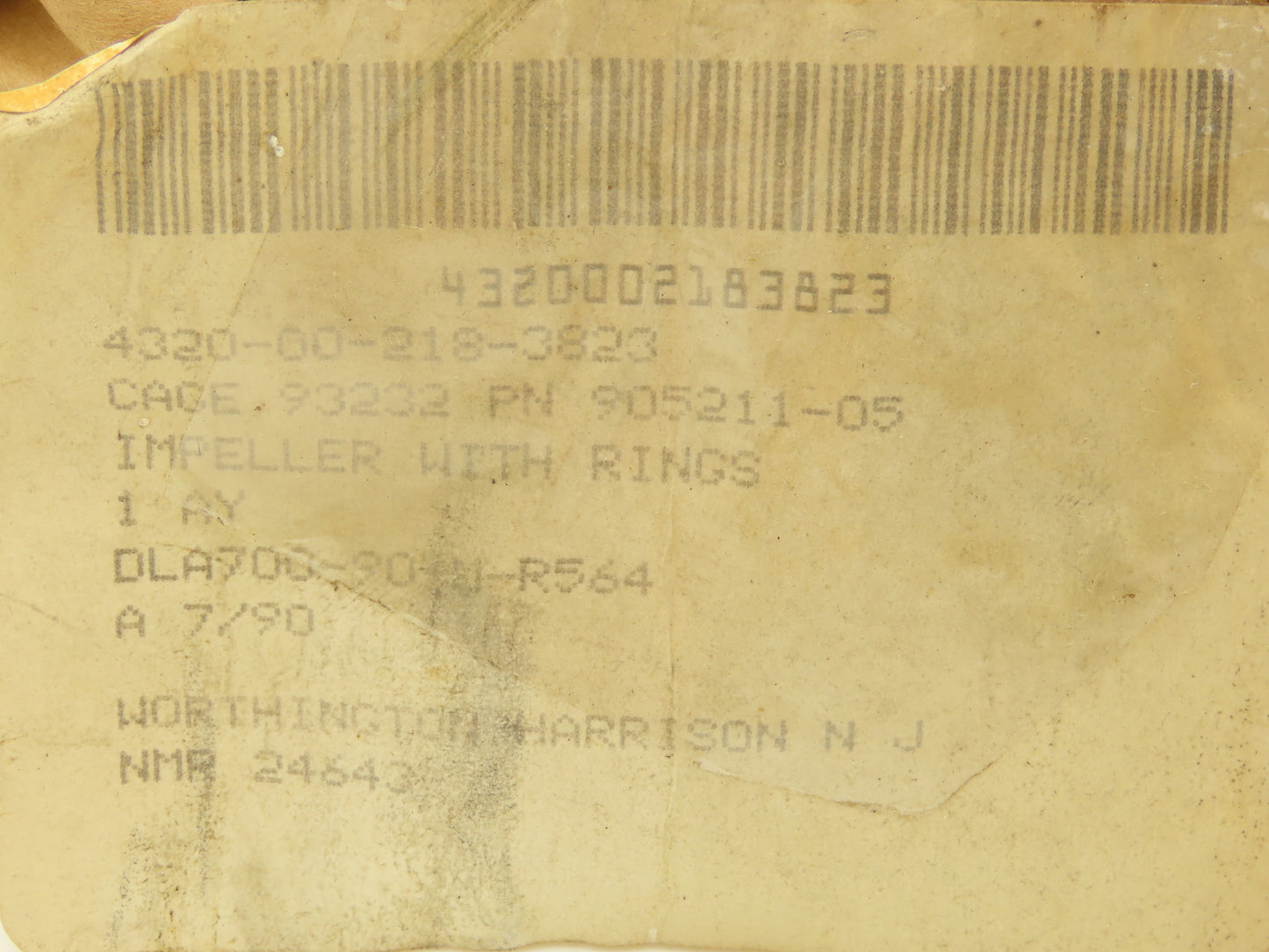 Worthington 905211-05 Centrifugal Pump Impeller Brass Bronze 1-1/8"Bore 10.75"OD