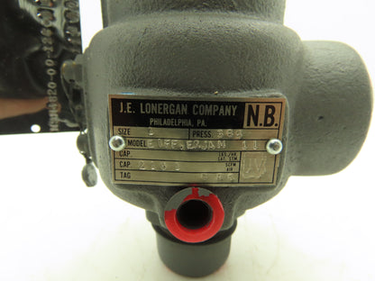 J.E. Lonergan EIFF-E2JAM11 Safety Relief Valve Size 1 365PSI 1-1/4" x 1"