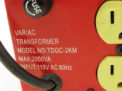 Variac TDGC-2KM Variable Voltage Transformer 2000VA 115V Input 0-130VAC Output