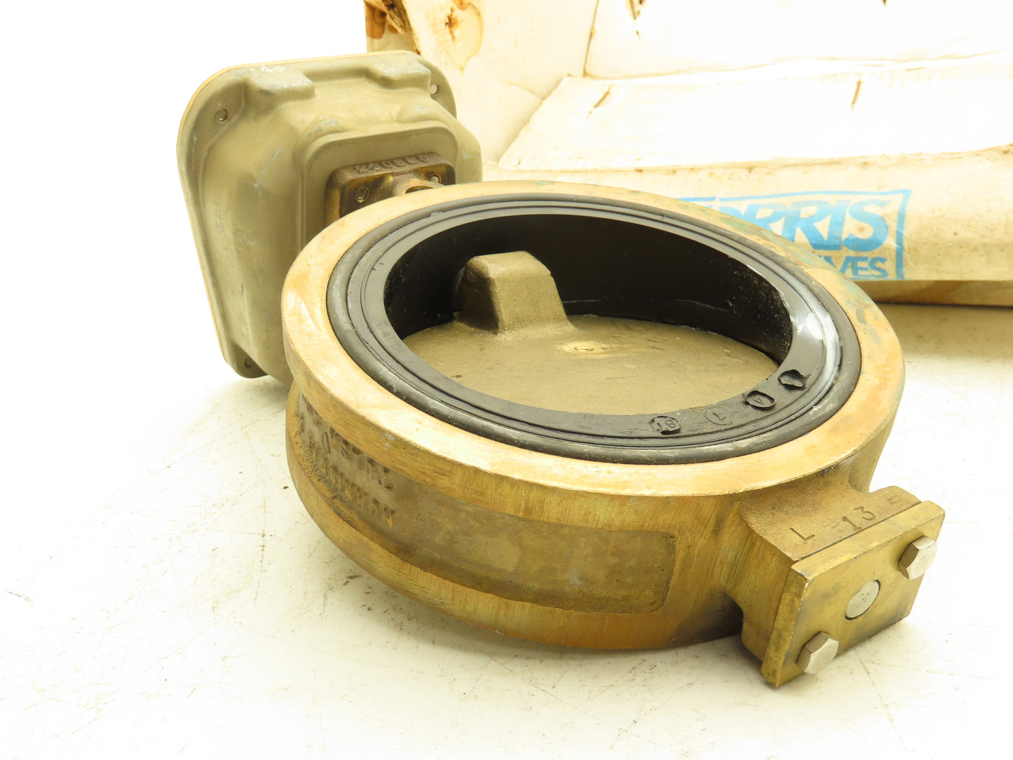 Norriseal MIL-V-22133  5" Brass Bronze Wafer Butterfly Valve w/Gear Operator