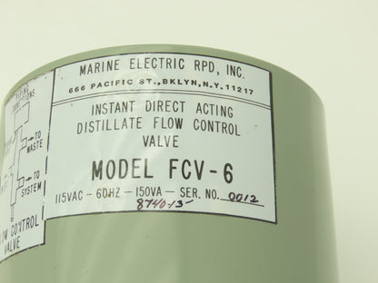 Marine Electric FCV-6 Instant Direct Acting Distillate Flow Control 3 Way Valve