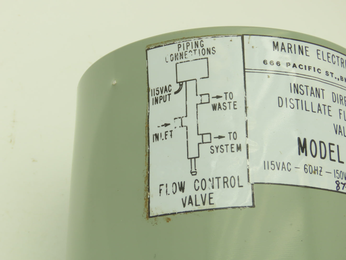 Marine Electric FCV-6 Instant Direct Acting Distillate Flow Control 3 Way Valve