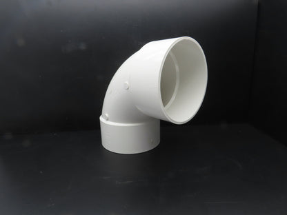 Charlotte PVC 00300 1800 8" DWV 90 Deg Elbow 1/4 Hub x Hub Schedule 40 NSF White