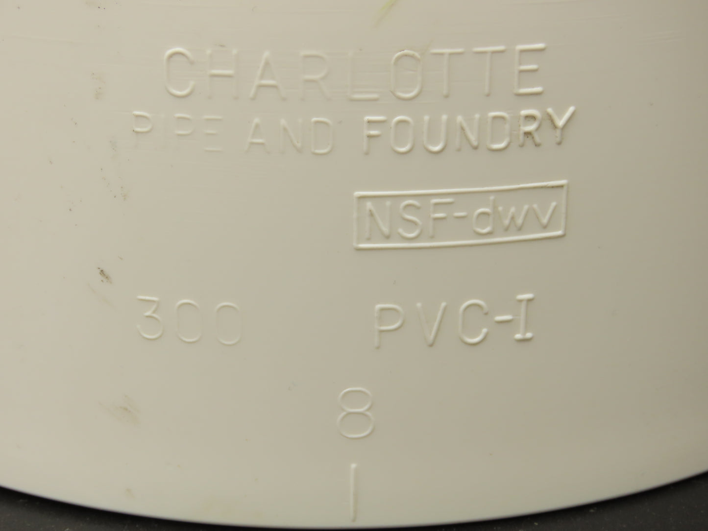 Charlotte PVC 00300 1800 8" DWV 90 Deg Elbow 1/4 Hub x Hub Schedule 40 NSF White