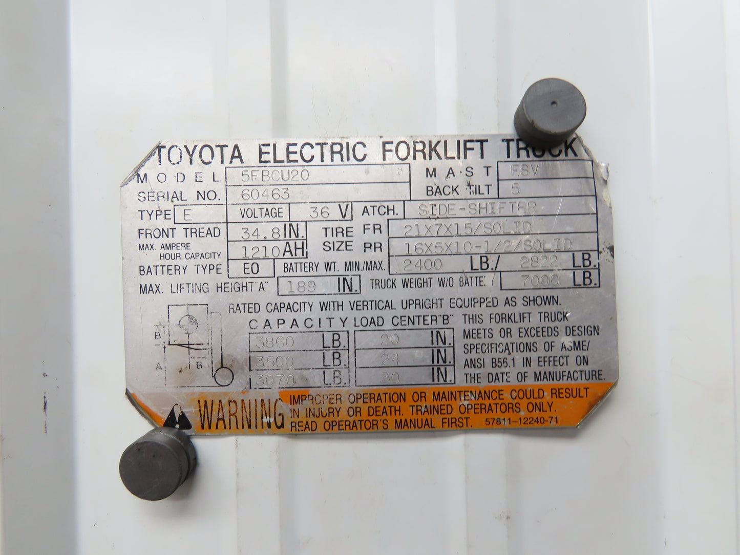 Toyota Electric Forklift Three Lever Control Unit Lift Tilt Shift Off Of 5FBCU20