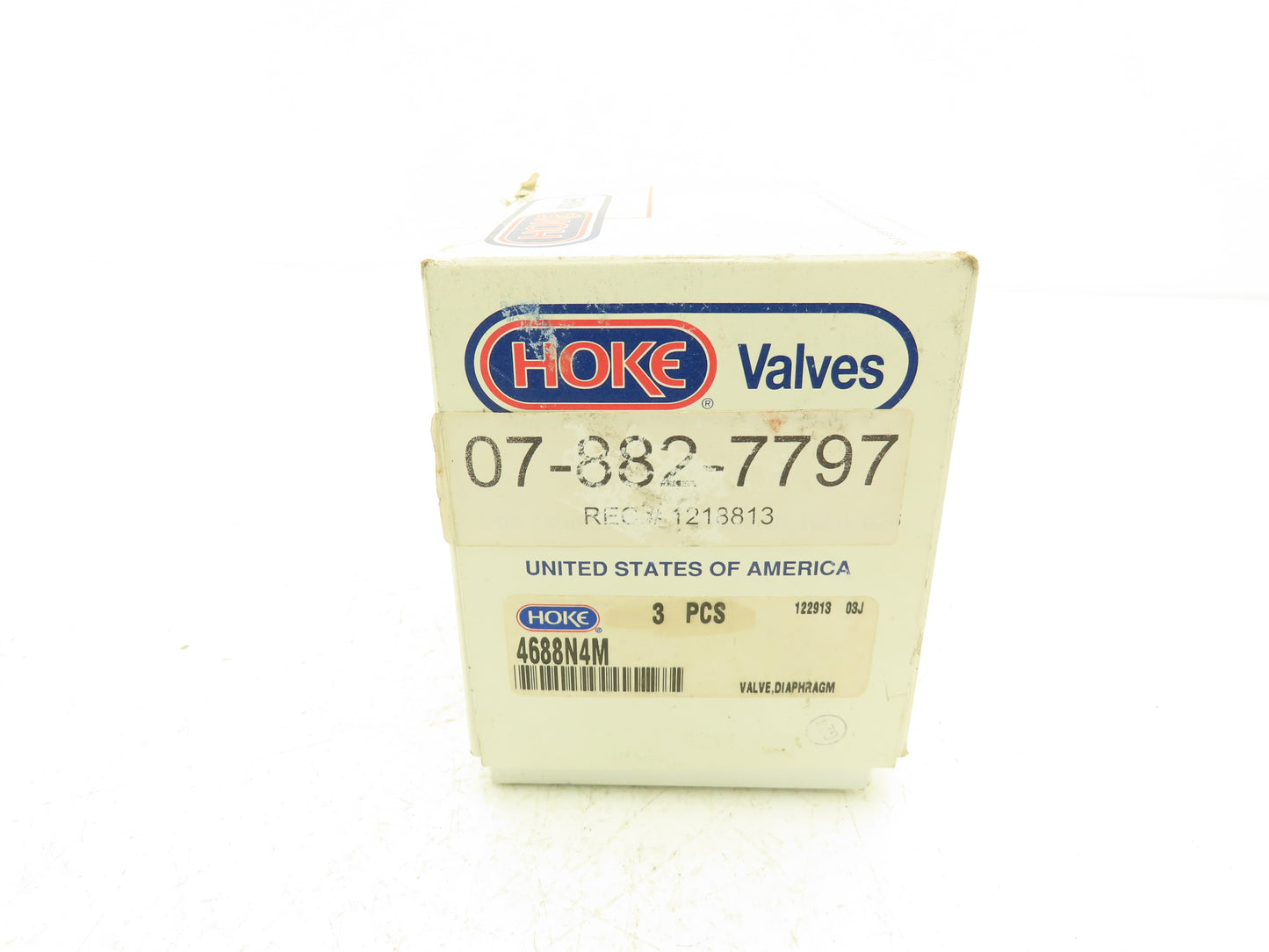 Hoke Valves 4688N4M Stainless 3-Port Diaphragm Valve 300psi  Box of 3