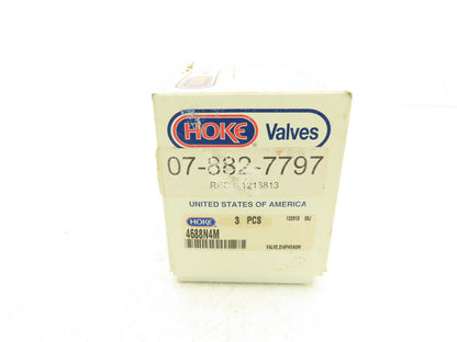 Hoke Valves 4688N4M Stainless 3-Port Diaphragm Valve 300psi  Box of 3