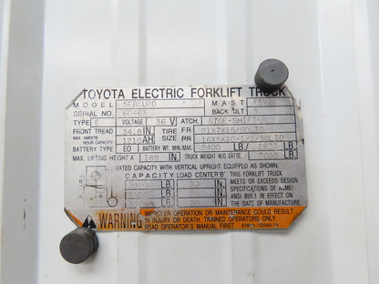 Toyota 65520-U2100-71 Hydraulic Forklift Tilt Cylinder LH From 5FBCU20 Forklift