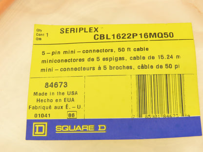 Square D CBL1622P16MQ50 Seriplex 5-Pin Mini 50 Foot Extension Cable Lot of 3