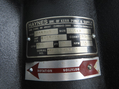Haynes 6552-9 Vertical Centrifugal Pump 5x4" Flanged 500gpm 7.5Hp Motor 230/460V