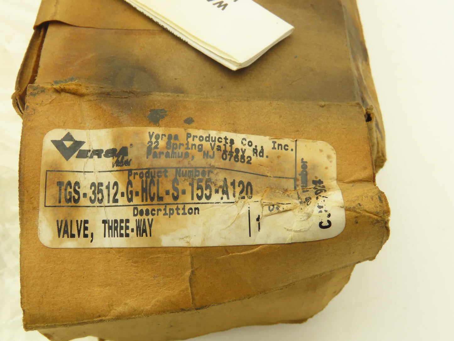 Versa TGS-3512-G-HCL-S-155-A120 Brass Directional Solenoid Valve 3-Way 120V