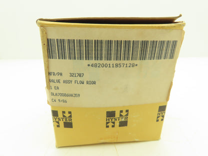 Hyster 321787 Forklift Calibrated Flow Valve For Model H60XL Diesel