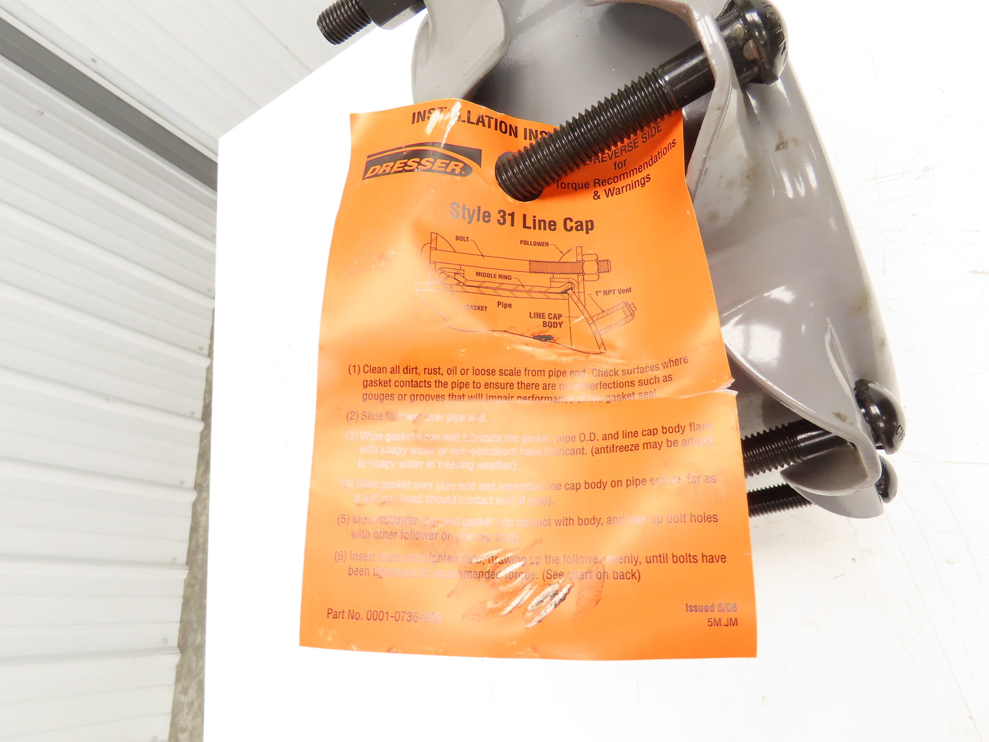 Dresser 0031-9117-202 Style 31 Steel Line Cap 10.750" Cap Line 1/4x5 ARM27 1"V