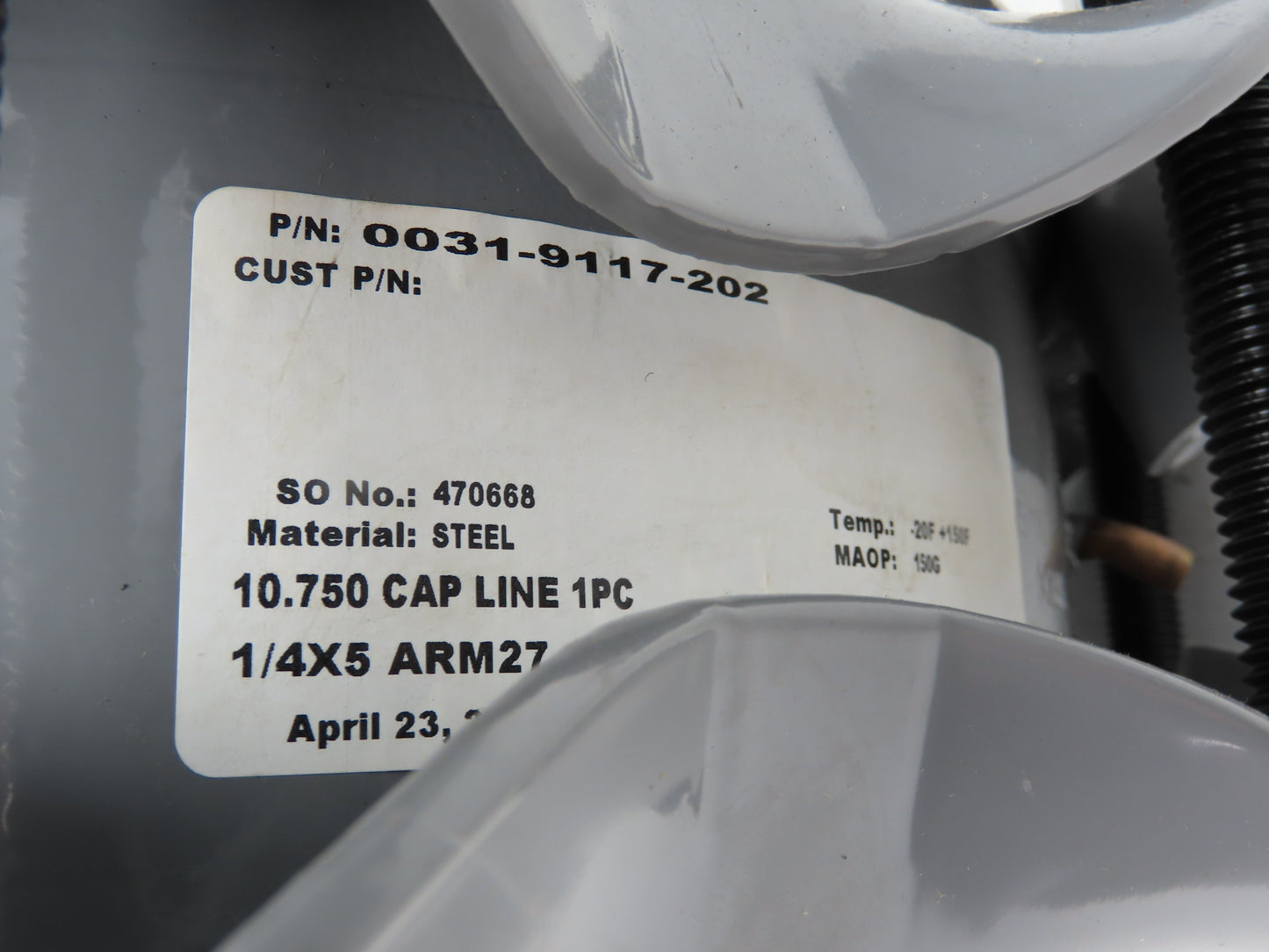 Dresser 0031-9117-202 Style 31 Steel Line Cap 10.750" Cap Line 1/4x5 ARM27 1"V