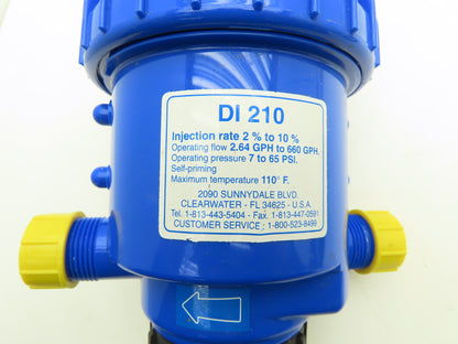 Dosatron DI 210 Water Powered Consistent Chemical Dispenser 3/4" NPT