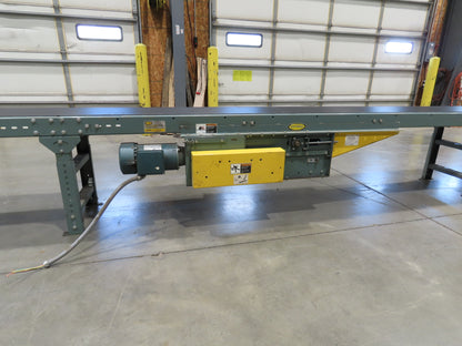 Hytrol 18"x 50' 10" Slider Bed Conveyor 15.5" Belt 2Hp 3PH Center Drive 65FPM