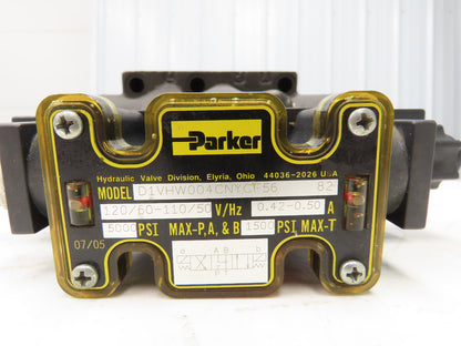Parker D1VHW004CNYCF56 Directional Solenoid Valve 120V D61VW003C4NYCF563A