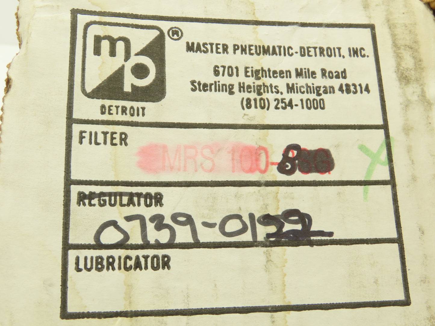 Master Pneumatic MRS100-8 Silencer Reclassifier Filter 1" NPT W/Drain Lot of 2