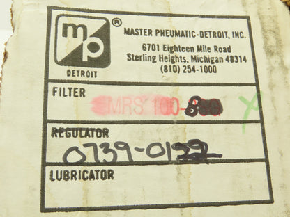 Master Pneumatic MRS100-8 Silencer Reclassifier Filter 1" NPT W/Drain Lot of 2