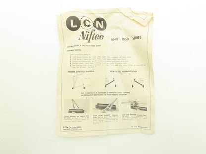 1043 Niftee Automatic Door Closer w/Cover Adjustable Arm Commercial Grade Alum