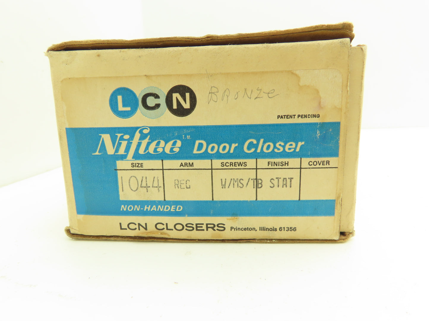 1044 Niftee Automatic Door Closer w/Cover Adjustable Arm Commercial Grade Bronze