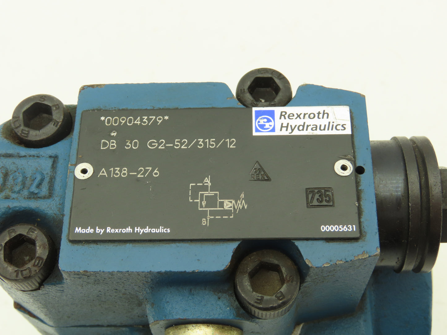 Rexroth DB 30 G2-52/315/12 Hydraulic Pressure Relief Valve Pilot-Operated