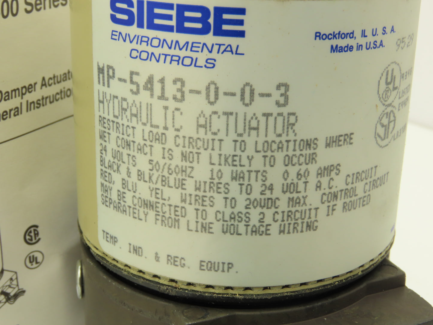 Barber Coleman MP-5413-0-0-3 Hydraulic Valve Actuator Prop 24V 50/60Hz