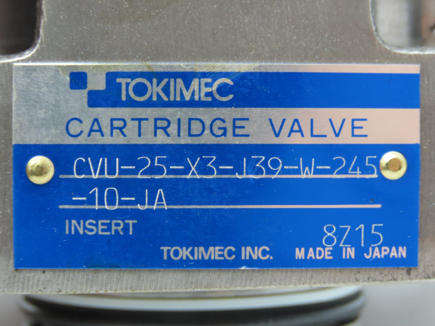 Tokimec Vickers CVU-25-X3-J39-W-245-10-JA Hydraulic Cartridge Valve