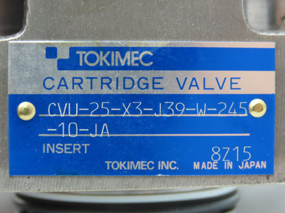 Tokimec Vickers CVU-25-X3-J39-W-245-10-JA Hydraulic Cartridge Valve