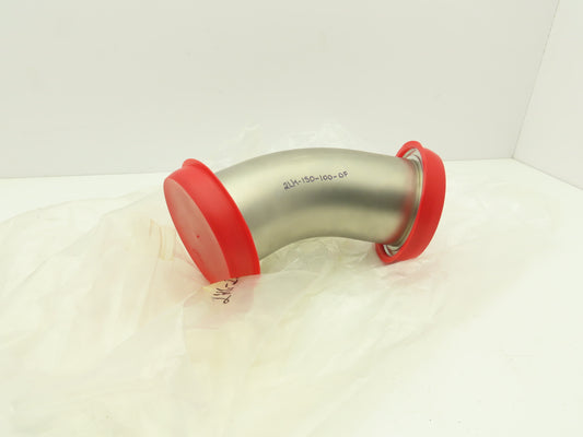 Pfeiffer 2KL-ISO-100-OF ISO-K 45 Radius Elbow Flanges W/Tangents 4" Tube 304 SS