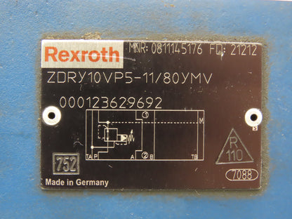 Rexroth ZDRY10VP5-11/80YMV Hydraulic Modular Check Valve 081145176