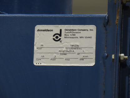 Donaldson Model 20 Torit Cyclone Dust Collector 4 Bag Filter 5 HP Wood Sawdust