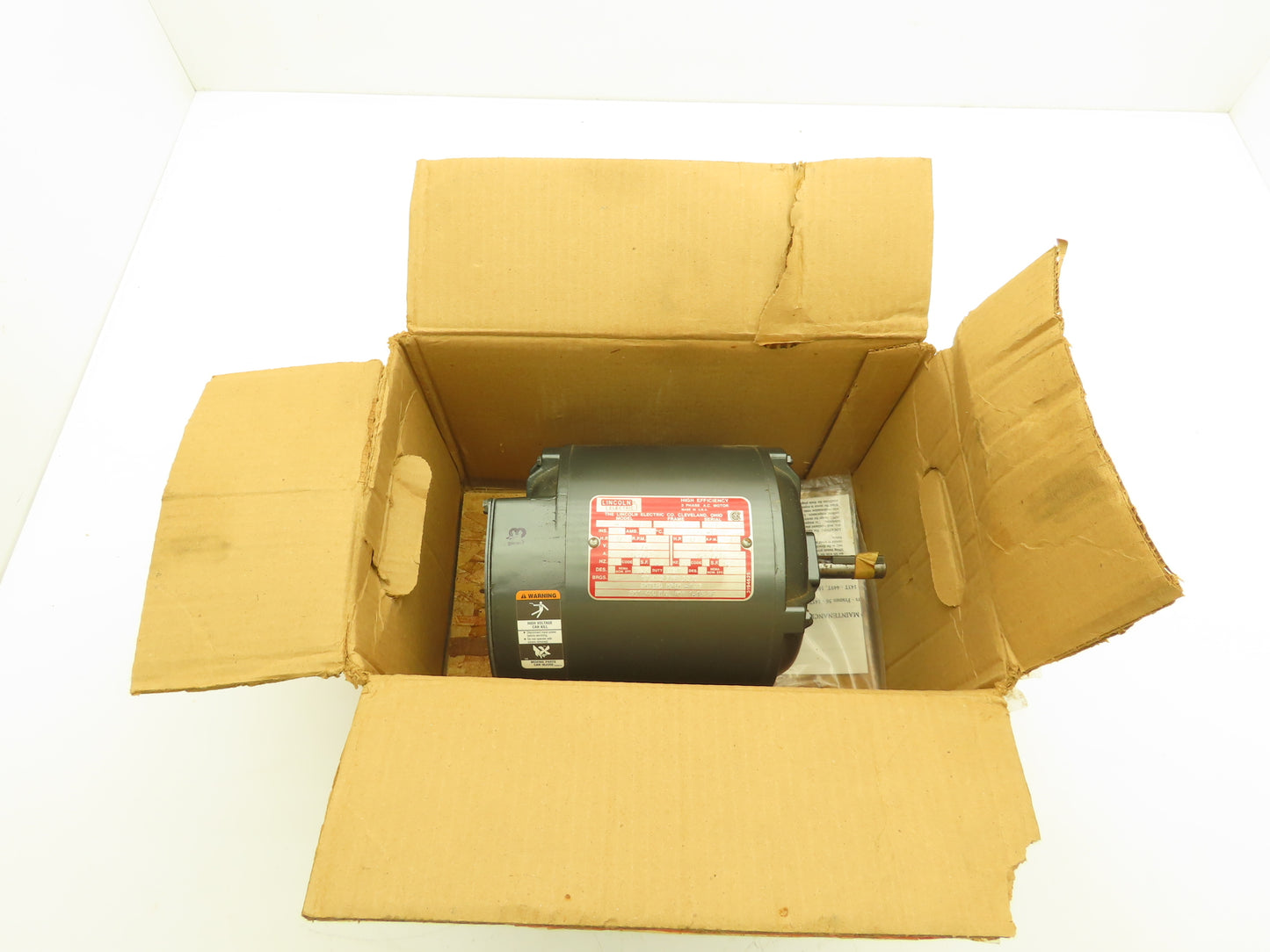 Lincoln Electric D-2J7227 AC Motor 1/2Hp 3525 RPM 230/460VAC 3Ph 56 Frame TE