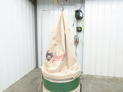 Grizzly Dust Collector 2HP 3 PH Single Bag Filter 1-Phase 115/230V 24/12Amp