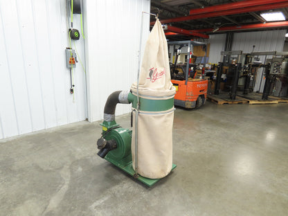 Grizzly Dust Collector 2HP 3 PH Single Bag Filter 1-Phase 115/230V 24/12Amp
