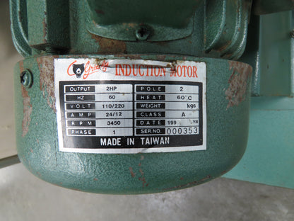 Grizzly Dust Collector 2HP 3 PH Single Bag Filter 1-Phase 115/230V 24/12Amp